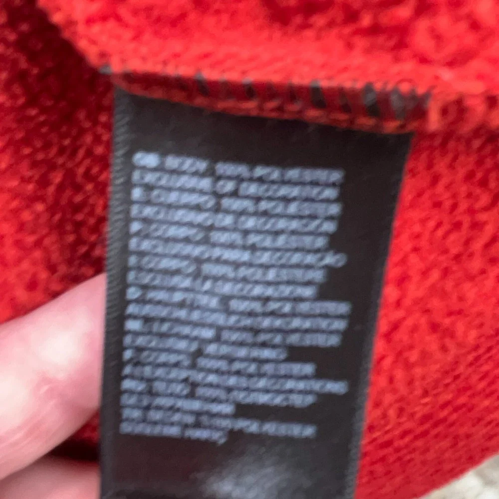 North‎ Face Sweater Men Medium Red Pullover Fleece Jacket Waffle Knit Hal Zip